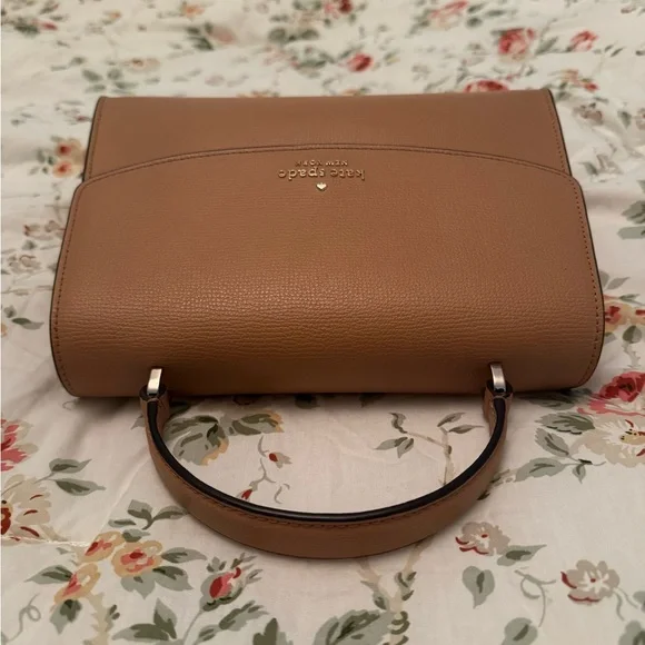 Kate Spade Tan Leather Satchel with Classic Silhouette - Picture 5 of 14